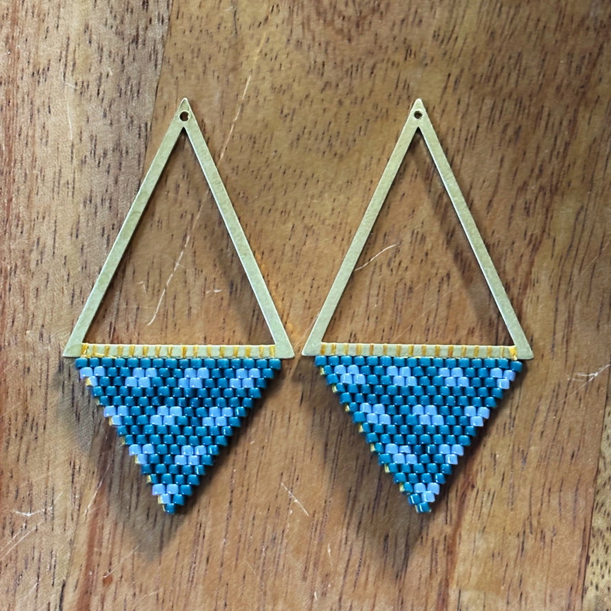 Gray and Teal Bronze Triangles