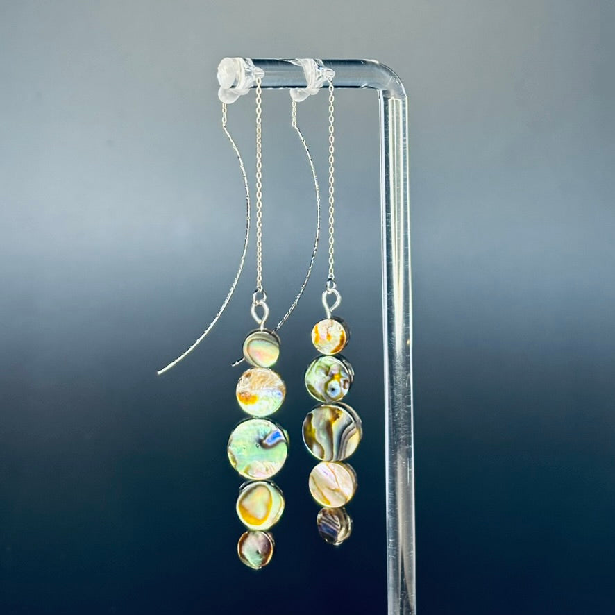 Graduated Abalone Coin Silver Drops
