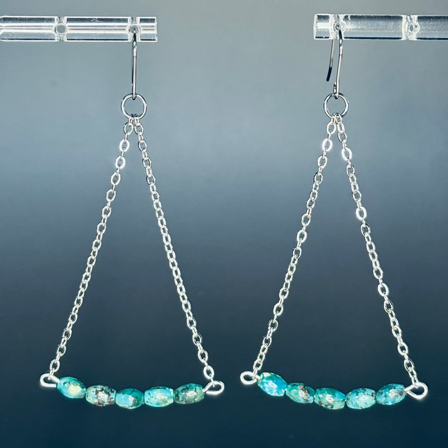 Turquoise Silver Chain Drops