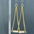 Abalone Gold Chain Drops featuring delicate gold chains and rectangular abalone beads with natural iridescent hues