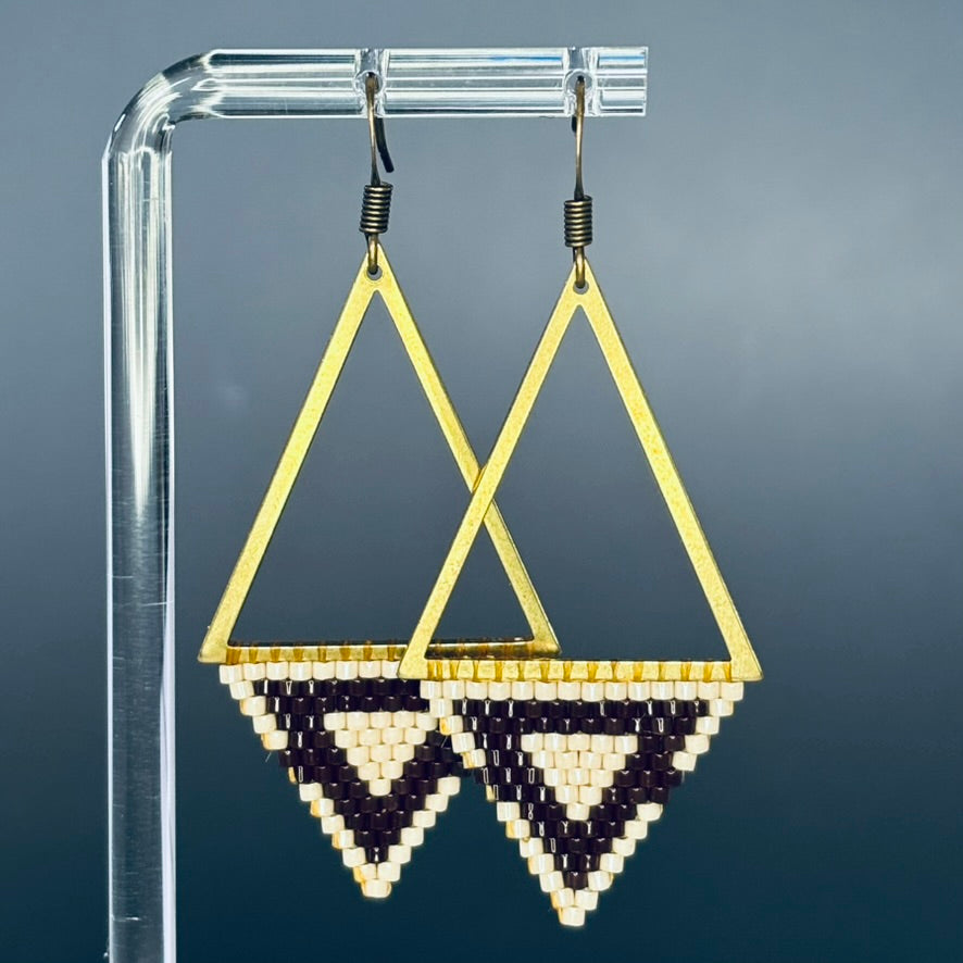 Tan and Dark Brown Bronze Triangles