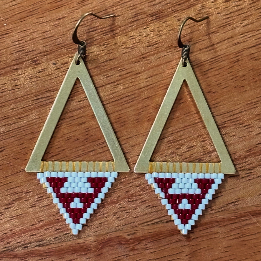Red and White Bronze Triangles