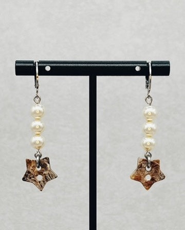 Star Abalone and Pearl Dangles