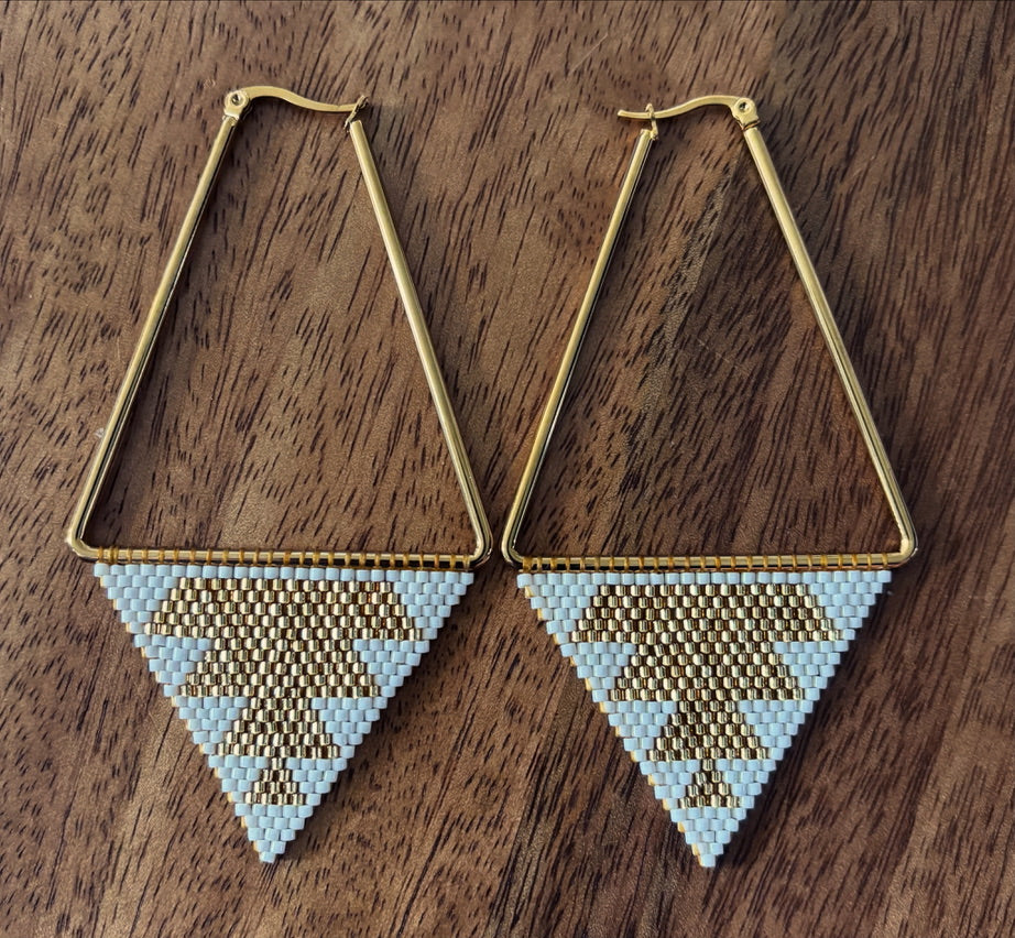 Large White and Gold Triangles