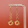 Copper Lever Back Reinforced Swirl Dangles with light, strong chainmail design and 2 5/8 inch length for bold wear