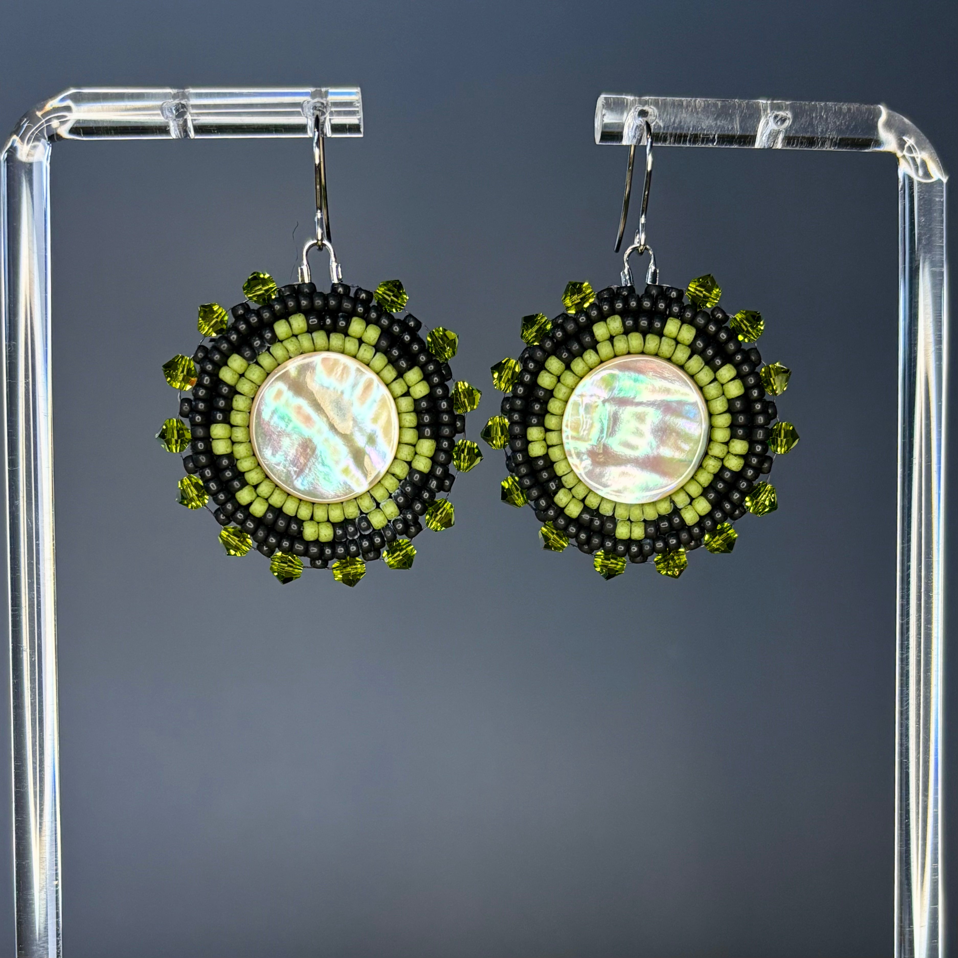 Black and Green Abalone Rounds