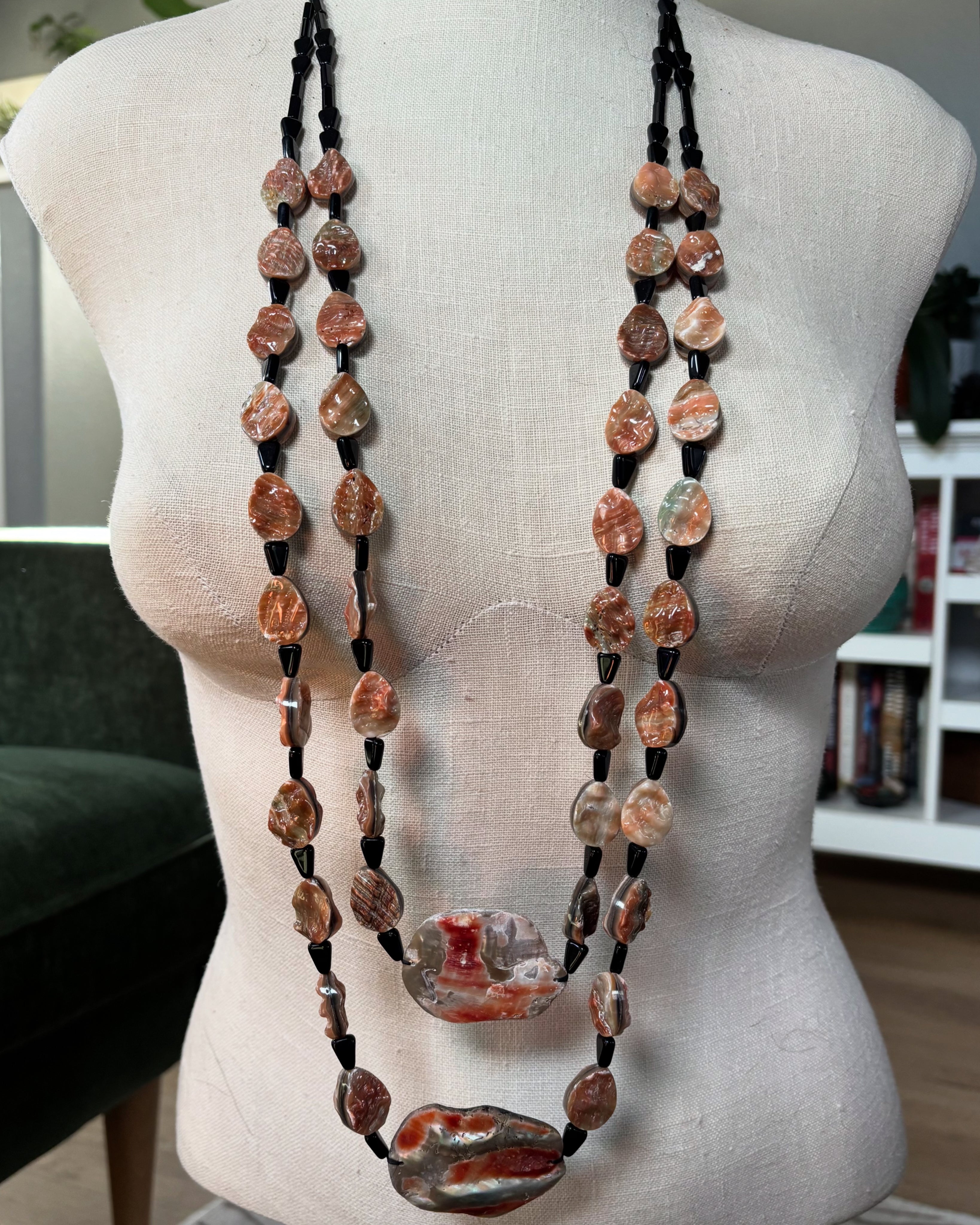 Red Abalone Two Strand Necklace