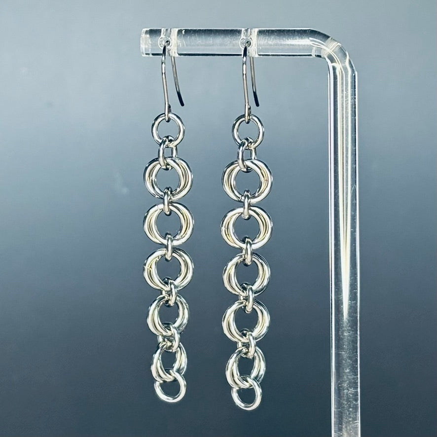 Steel Swirl Dangles