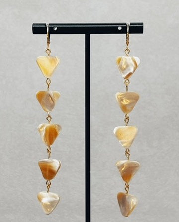 Long Mother of Pearl Triangle Dangles