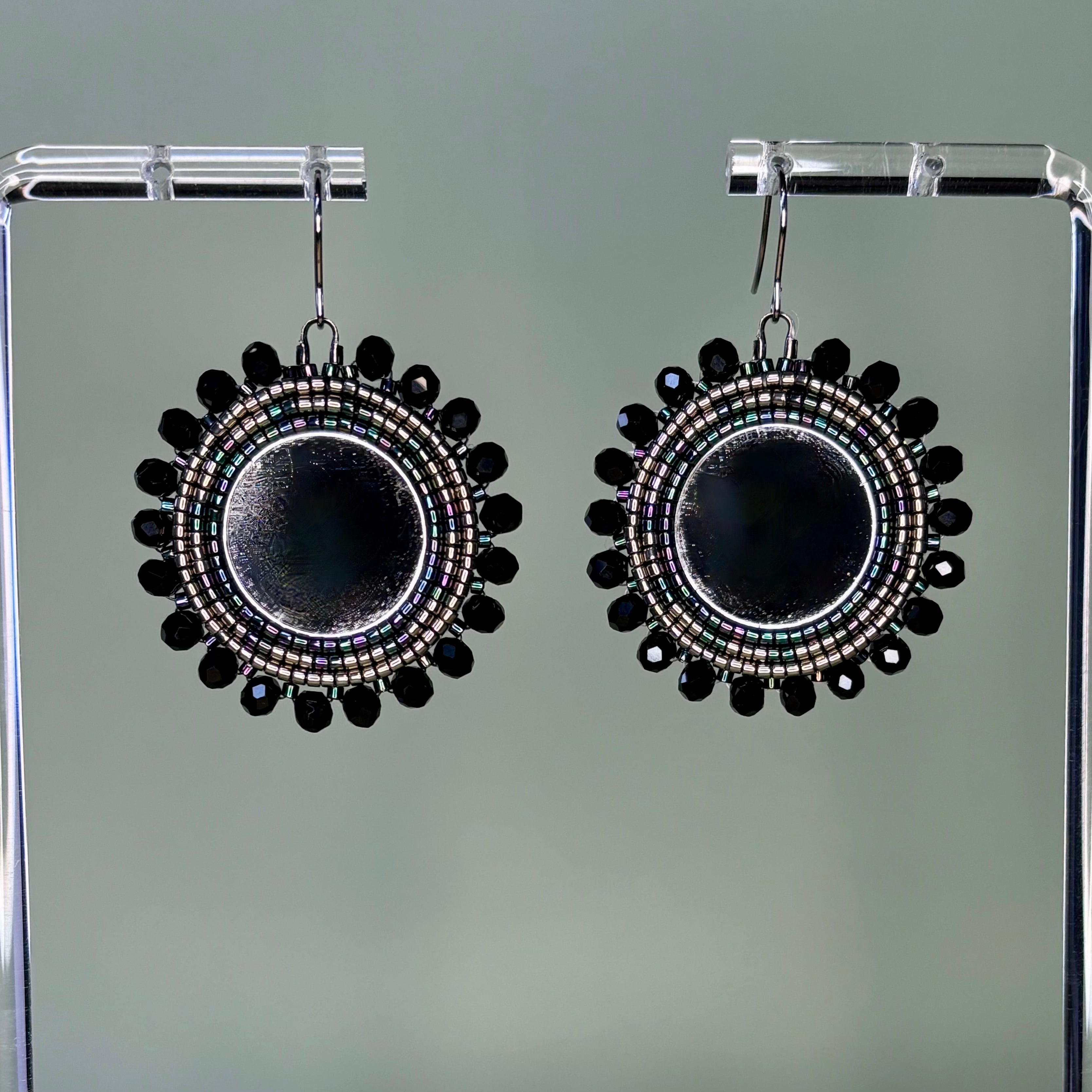 Abalone Sheen Beaded Mirrors