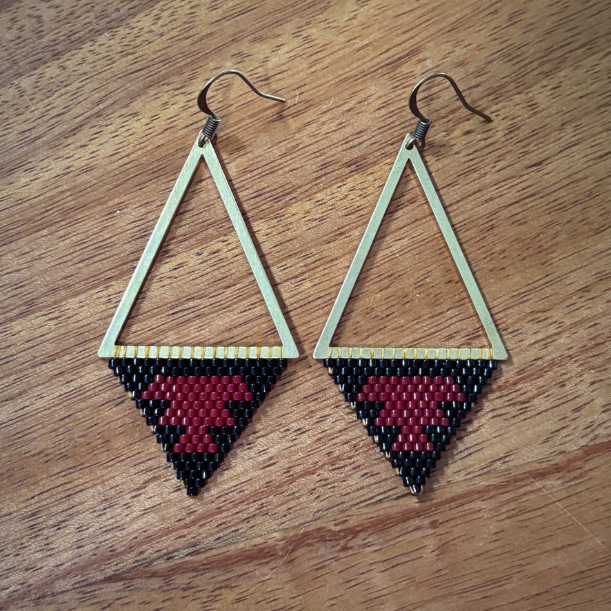 Red and Black Bronze Triangles
