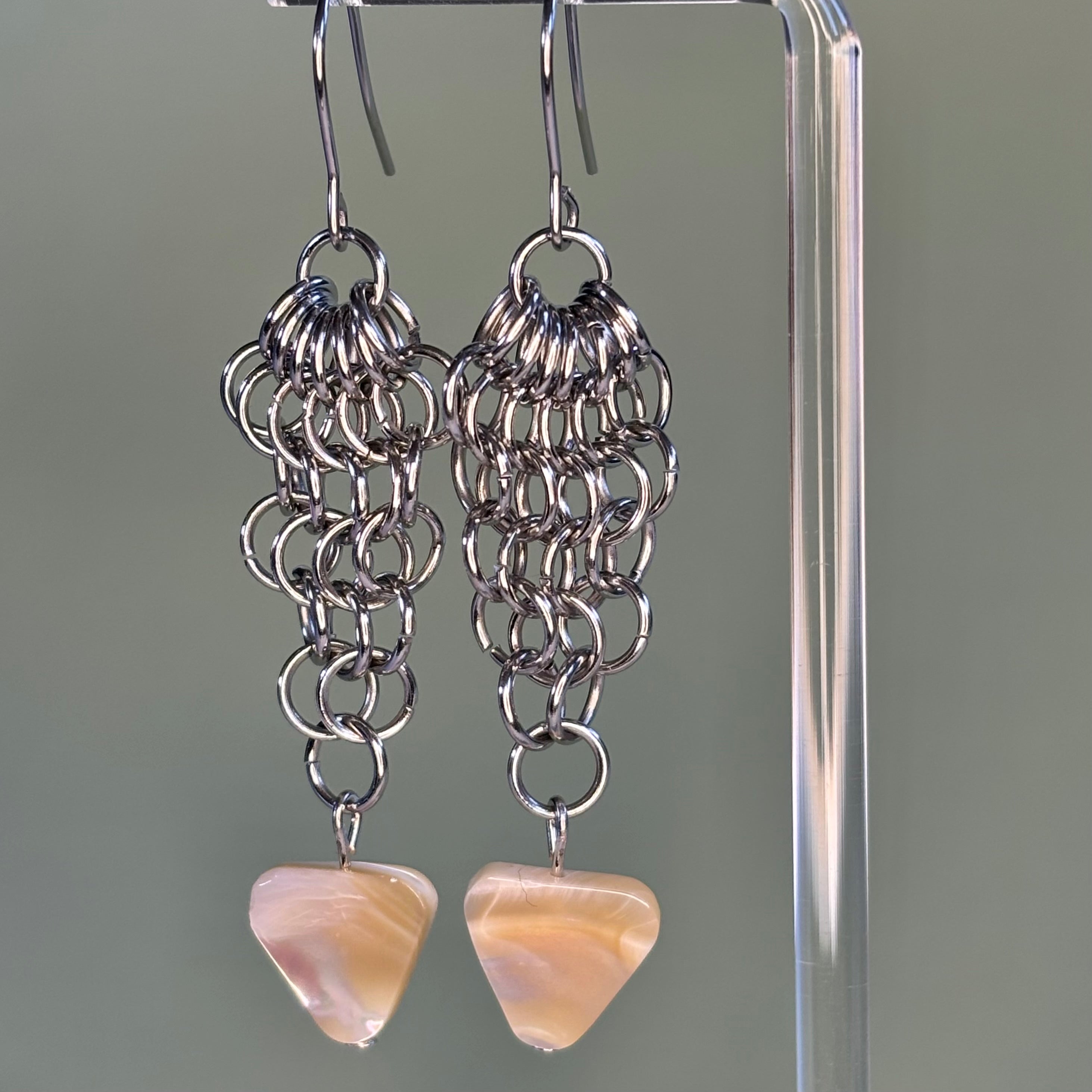 Chainmail Dangles with Shell Triangles