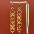 Copper Helm Weave Dangles with lightweight chainmail design featuring linked copper rings for a vibrant indigenous jewelry look