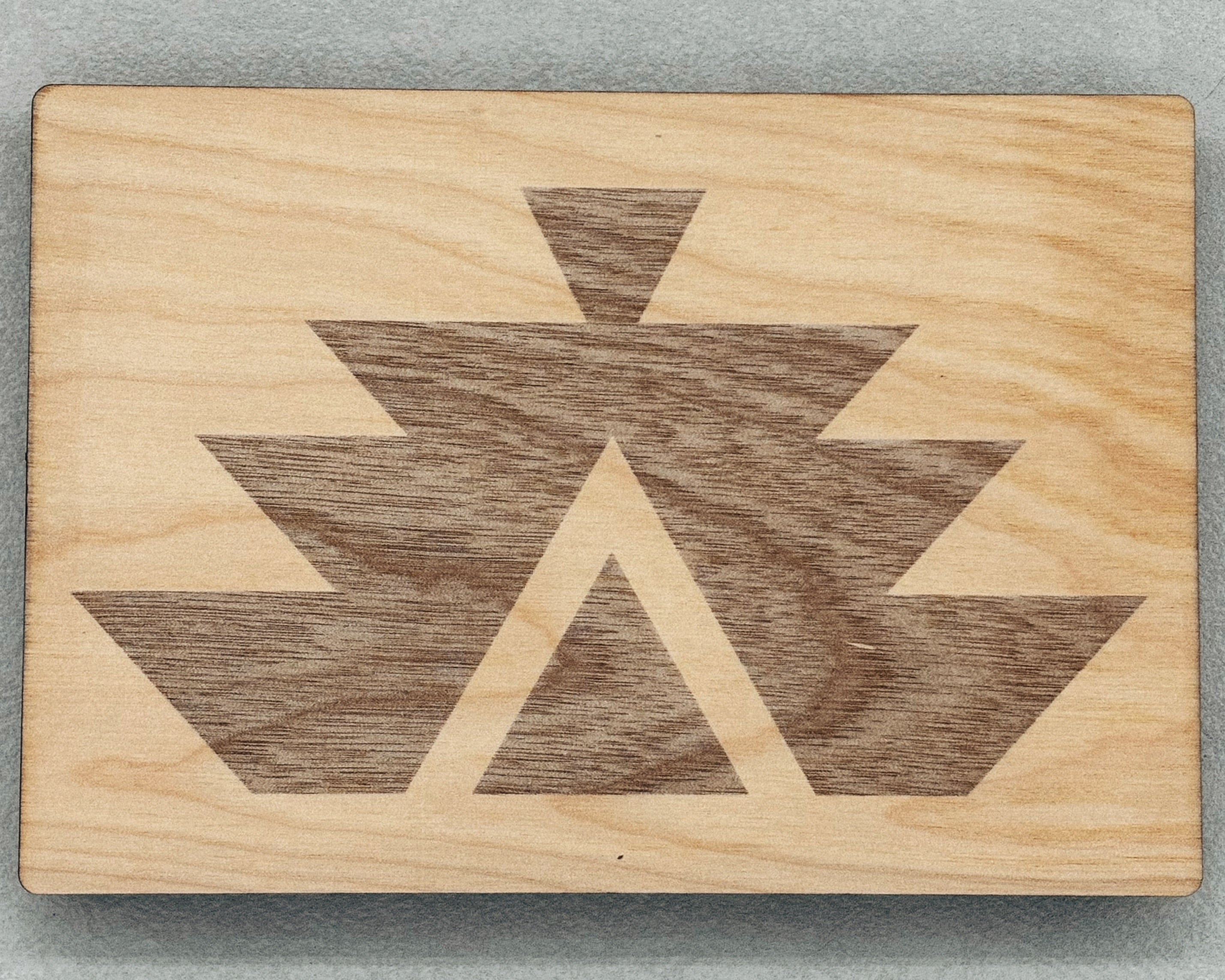 Bigger Bead Board with engraved geometric design on smooth light wood, ideal for handmade beadwork projects.