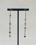 Wampum Sphere Dangles handmade beaded earrings with colorful layered beads